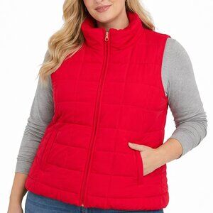 New York & Company Pink Puffer Vest Women’s XL Full Zip Quilted vest